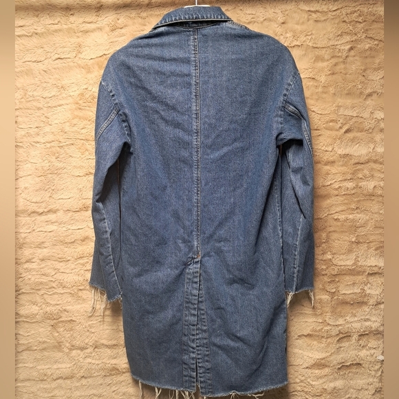 Women's Size S Denim Trenchcoat By Zara - Picture 2 of 3